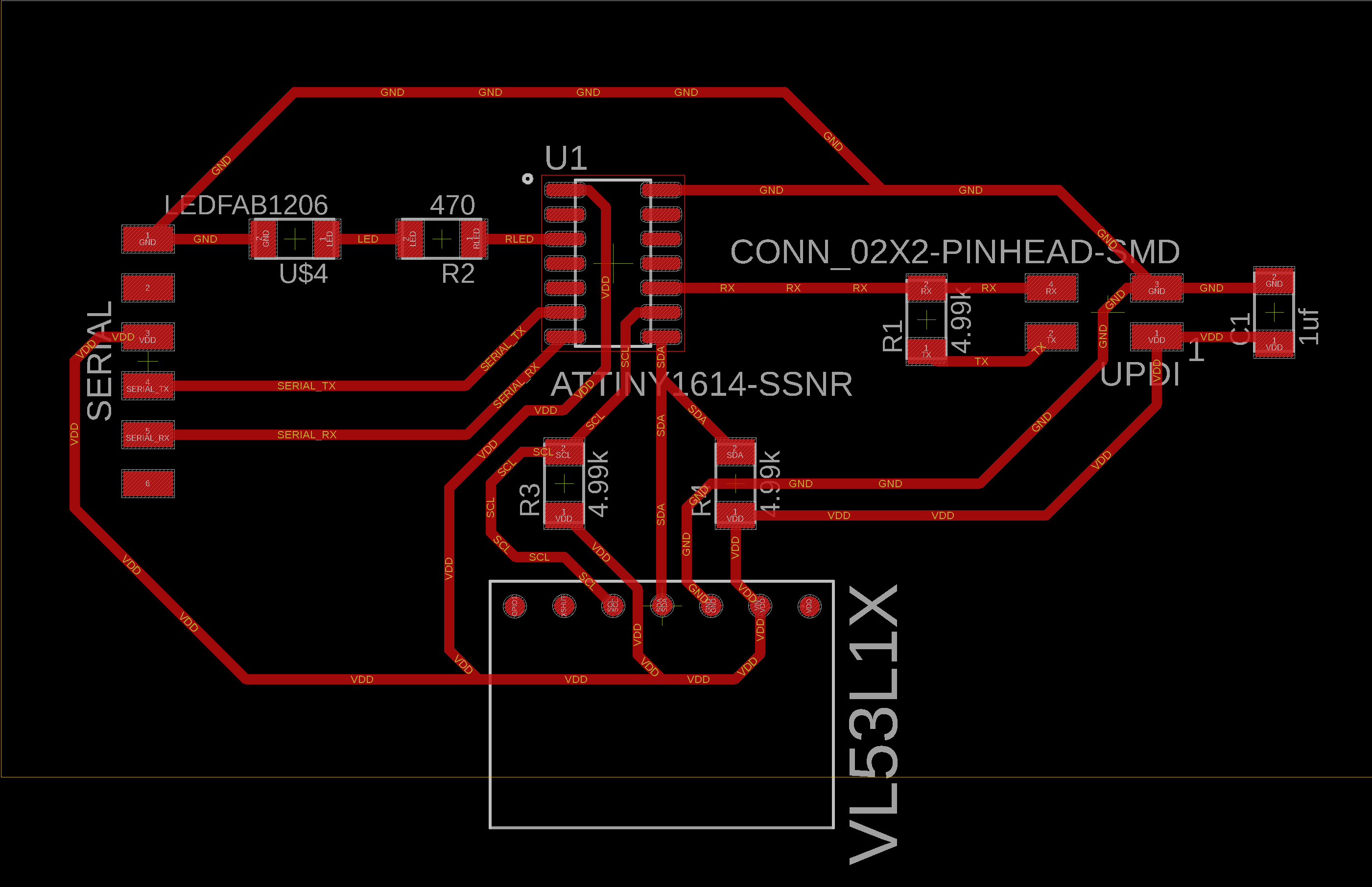 VL53L1X board layout